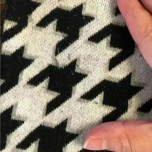 Merona White Black Herringbone Cardigan Sweater with Buttons Women Large - Picture 4 of 8